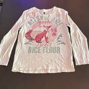 Tea Collection White Fox Graphic Long Sleeve Tee